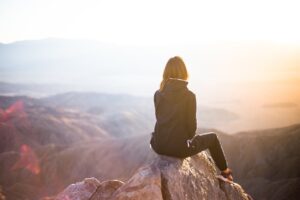 woman on rock