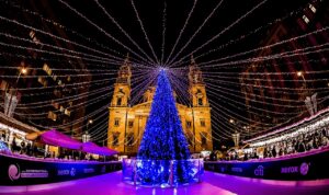 Budapest Christmas Market Lighted tree