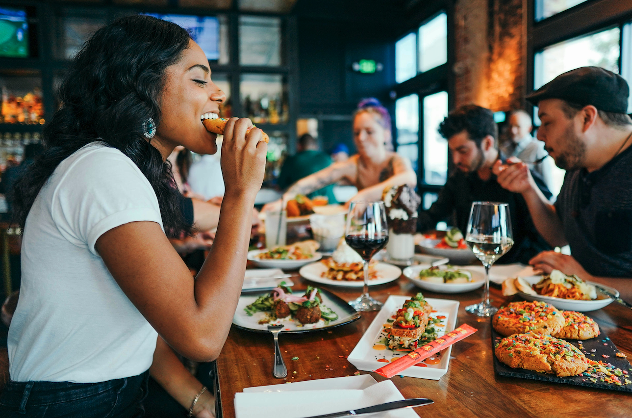 Foodie Destinations people eating together